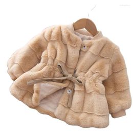 Jackets Winterimitatie Fur geboren babymeisjes kleren warme kinderen verdikte jas mimitz