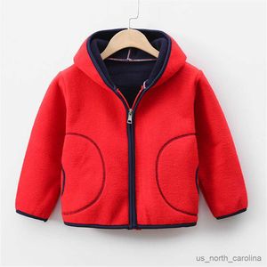 Jassen Winter Kid Dikke Hoodie 0-6Y Kinderen Lange Mouw Kleding Fall Boy Effen Kleur Hooded Sweatshirt Baby Meisjes Casual Losse hoody R230805