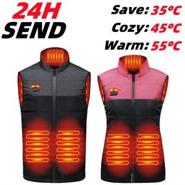 Jassen Winter Herenvest USB Infrarood Verwarmingsvest 4/9/11 Gebieden Damesjas Heren Elektrisch verwarmd vest Voor Sport Wandelen Jagen