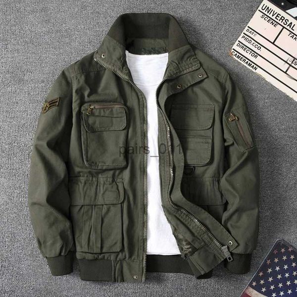 Chaquetas de invierno para hombre, cuello levantado, Camo, forro polar con múltiples bolsillos, ropa informal, monos, abrigos de camuflaje gruesos militares para hombre YQ231025