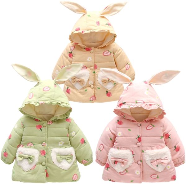 Chaquetas De Invierno Peuter Meisje Kleding Schattige Konijn Oor Con Capucha Baby Jas Dikke Warme Pasgeboren Baby Jas Voor Meisjes Kerst Bovenkleding