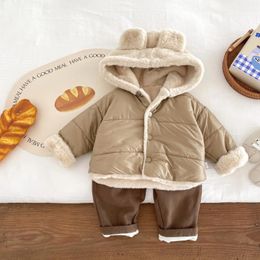 Vestes d'hiver Super mignonnes pour filles, veste rembourrée, épaisse et chaude, à capuche, pour enfants de 0 à 5 ans, en plein air