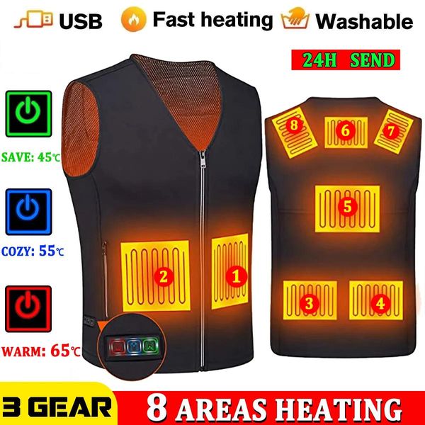 Vestes Hiver chaud hommes veste smart gilet chauffant USB trekking veste chauffante électrique chauffe-corps coussin chauffant chasse gilet chauffant Jacket