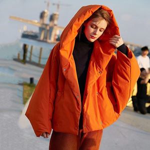 Vestes Winter Women's Fashas Tide Tide Loose Fluffy Orange rouge surdimensionné surdimension