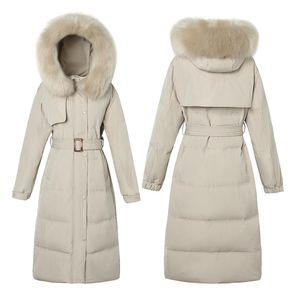 Jassen Dames Capuchon voor de winter Lange parka Bontkraag Slim Fit Zwart Geel Winddicht Knielengte Trenchcoat Dames Warm Uitloper