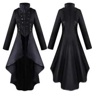 Jassen Dames Middeleeuws Victoriaans Kostuum Tuxedo Tailcoat Gothic Steampunk Trench Onregelmatige Zoom Vintage Japon Outfit Jas Lente Herfst