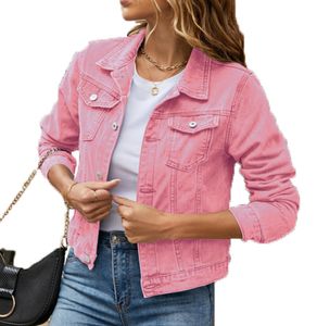 Jackets dames jassen ontwerper dames denim jas zwart casual revers nek gewone katoenen denim vaste kleur herfstwomen ongedefinieerde designer jassen voor vrouwen