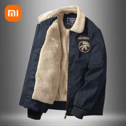 Jackets Xiaomi Winter Fleece gevoerde katoenen jassen verdikt pluche lam warme windjack jas Men Mode Casual Uitkopende jassen 4xl