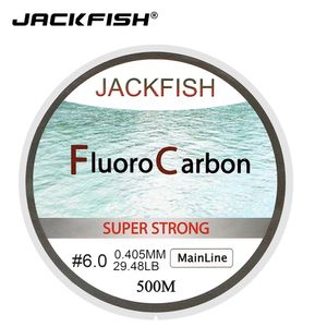 JACKFISH 500M Fluorocarbon Vislijn 5-32LB test Koolstofvezel Leiderlijn 0.165-0.mm vliegvislijn pesca 240108