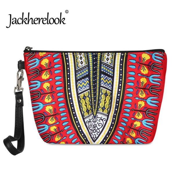 Jackherelook Zip Pu sac cosmétique en cuir pour dame motif Tribal africain femmes sac de rangement multifonctionnel à la mode Bolsos Mujer