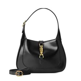 Jackie 1961 Bolso de diseñador Bolso de media luna para las axilas Bolso de hombro de moda Mini bolso cruzado para mujer Cerradura dorada con correa de extensión desmontable