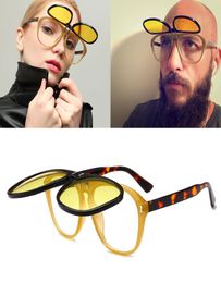 Jackjad 2021 Fashion McQregor Style Pilot Double couche Lunettes de soleil Flip Up Brand Clamshell Design Sun Glasses OCULOS DE SOL 15017956457