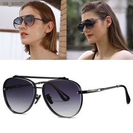 JackJad 2023 moda Cool Mach seis estilo gradiente Metal piloto gafas de sol mujeres Vintage ins marca diseño gafas de sol tonos 2A167 L230523