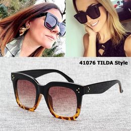 Jackjad New Fashion 41076 Tilda Style Three Lunettes de soleil Femmes Femmes Gradient Brand Design Vintage Square Sun Glasses310p