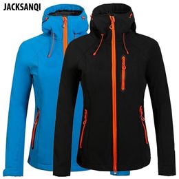 Jacksanqi dames wandelen softshell fleece jassen outdoor sport winddicht klimmen camping trekking running vrouwelijke jassen RA378 211112