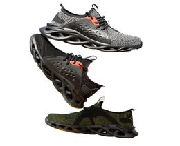 Jackshibo Travail Sénalisation Chaussures pour hommes Bottes respirantes d'été travaillant en acier Antismashing Construction Safety Work Sneakers Y20055983618