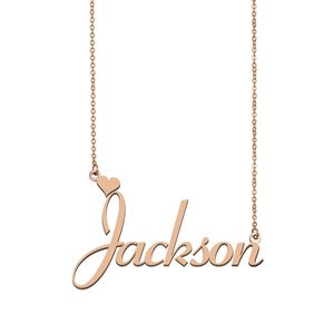 Jackson naam ketting voor vrouwen hanger op maat gepersonaliseerde meisjes kinderen beste vrienden moeders geschenken 18k vergulde roestvrijstalen sieraden