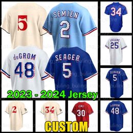 Jacob Degrom Baseball Jersey 5 Corey Seager 2023 City Connect Marcus Semien Rangers Nolan Ryan Adolis Garcia Yerry Rodriguez Texas Jon