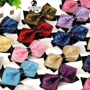 Nœuds papillon Jacquard 12c * 6cm pour hommes, 48 couleurs, cravate professionnelle pour la fête des pères, cadeau de noël, TNT gratuit FedEx
