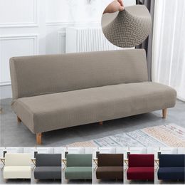 Jacquard élastique sans bras canapé-lit couverture réglable extensible canapé pliant lit couvre housses protecteur banc futon couverture 3 taille 240119