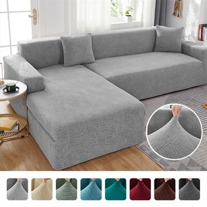 Jacquard Fabric L Shape Corner Sofa Cover 1 2 3 4 Seater Big s Armchair Breathable s For Home Living Room 220615