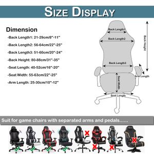 Couvriers de chaise de jeu jacquard kit extensible des chaises de bureau élastiques Slipcover Computer Racing Seat Protector Failchair Desk Couvre