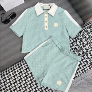 Jacquard Letter Polo's T-shirts Shorts Kleding Casual pakken voor dames Klassieke Designer Tees Tops Korte broeken Modesets