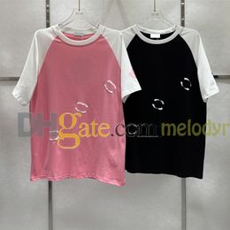 Jacquard Letter Tees Fashion Contrast Color Tshirts Designer Summer Souffable Crew Necd T-shirts
