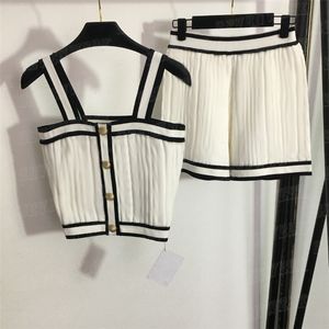 Jacquard Sling Vest Shorts Tricots Ensembles Pour Femmes Designer Sexy Débardeur Pantalon Court D'été Deux Pièces Costumes
