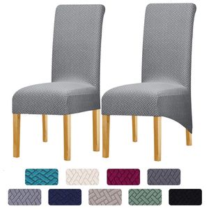 Jacquard vaste kleurstoel Cover Stretch Spandex Slipcovers stoelhoezen voor eetkamer keuken huis bruiloft banket el 231222