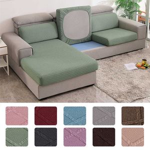 Jacquard Solid Color Sofa Seat Cover Stretch Coussin élastique Protecteur Meubles de maison Slipcover Couch 210723