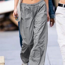 Jacqueline Gray Street Fashion Casual rechte broek vrouwen zomer retro lage taille zweten broek vrachtpijpt baggy y2k 220704