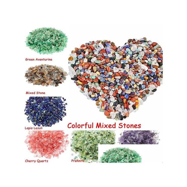 Jade 20 colores Cristal natural Diy Beads Piedras mixtas Tumbled Chips Piedra triturada Curación Fabricación de joyas Decoración del hogar 30G Drop Del Dhzgx