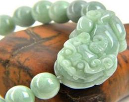 Regalos artesanales de jade para hombres y mujeres pulseras de cuero con dinero de la suerte pulsera de jade 3636695