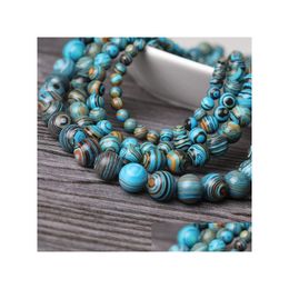 Jade DIY Colored Natural Stone Yoga Guérison des perles rondes pour les bijoux faisant des bracelet / collier en perles lisses lisses Dhgarden DHHP9