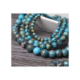 Jade bricolage couleur pierre naturelle Yoga guérison perles rondes pour la fabrication de bijoux Bracelet/collier de perles en vrac lisse livraison directe Dhu12