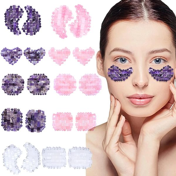 Jade Face Eye Massage Instrument Patches Contour Care Mask Appareil Massageur Masseur Collite Thérapie Cold Thérapie Tool de soin 240318