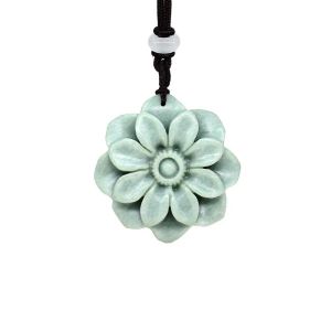 Jade Bloem Hanger Edelstenen Ketting Steen Cadeau Natuurlijke Sieraden Luxe Chinese Talismannen Accessoires Groen