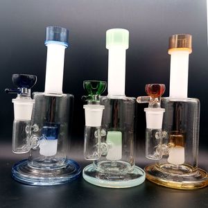 Jade Groen Glass Bong Hookahs 8 inch Water Recycler Dab Rigs Dikke Oil Burner met 14 mm kom voor rookpijp