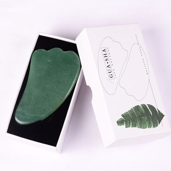 Jade Guasha Tool for Face Eye Gift Gift Set Natural Aventurine Stone Gua Sha Facial Spa Acupuncture Stracage du corps Santé Santé Skin Skin Massage