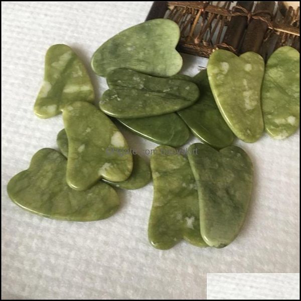 Massage du visage coréen Jade Mas Tool Guasha Board Gua Sha Traitement du visage Pierre naturelle Scra Care Healthy Face Masr Health Beauty Almdi