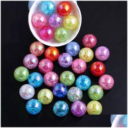 Jade Oykza Bijoux de mode Acrylique Perles rondes craquelées Ab pour collier épais Fabrication de bricolage 10 mm 12 mm 16 mm 20 mm T200323 Drop Delivery Dhnup