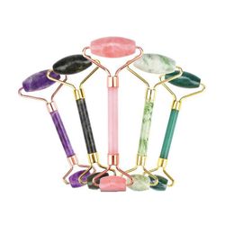Jade Roller Massager Party Favor Natural Crystal Stone Face Gua Sha Tools Creative Gift Supplies