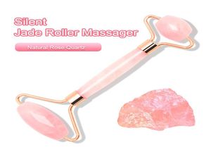 Jade Roller Rose Quartz Face Rouleau Masseur Massage facial Massage Facial Rouleau de glace Facial Roler Do Twarzy Body Neck Head Massager8389592