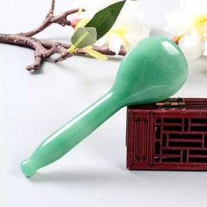 Jade Spoon Gua Sha Sha Face Care Massage Tool Acupunctuur Pen Puntige stok Natuurlijke Aventurine Haling Stone Massager Ooghals Nek schoonheid Huid Detox