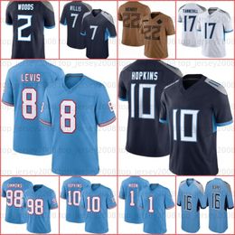 Tony Pollard 18 Ridley Will Levis voetbalshirt Jeffery Simmons DeAndre Hopkins Warren Moon Treylon Burks Steve McNair Eddie George Colton Dowell Ryan Stonehouse