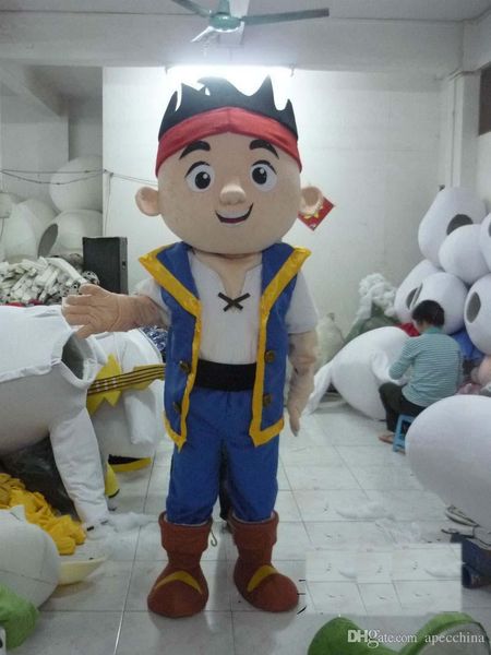 Jake Fancy costume New Adult Size Jake and the Never Land Pirates Mascot Costume Fancy Dress Party Traje completo