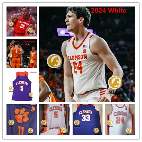 Jake Heidbreder Jack Clark Clemson Tigers Maillot de basket-ball Josh Beadle 11 Joseph Girard III 13 Andrew Latiff 33 Bas Leyte Maillots Clemson cousus sur mesure