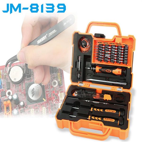 JAKEMY JM-8139 47 en 1 juego de destornilladores precisos Kit de reparación herramientas de apertura para teléfono móvil ordenador coche mantenimiento electrónico 20Sets333c