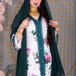 Jalabiat élégant ruban rose rose ruban veau à manches longues manches longues hijab robe femmes Dubaï arabe dinde musulman jalabiya 210517
